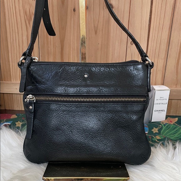 kate spade Handbags - kate spade Black Pebbled Leather Shoulder Bag with Front Zip